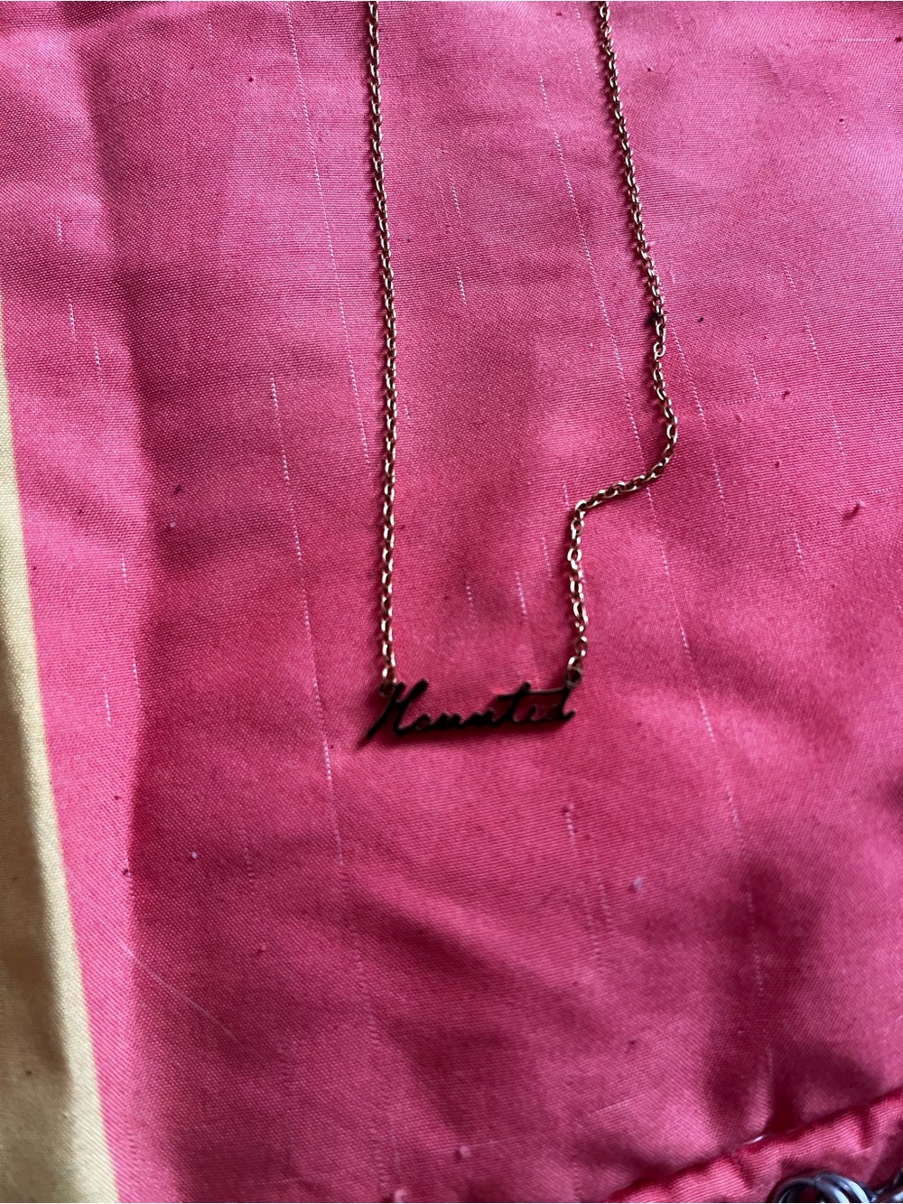 Haunted Script Gold Plated Necklace